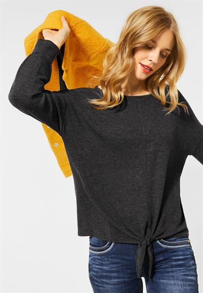 Softes Shirt mit Knoten coaly anthracite melange