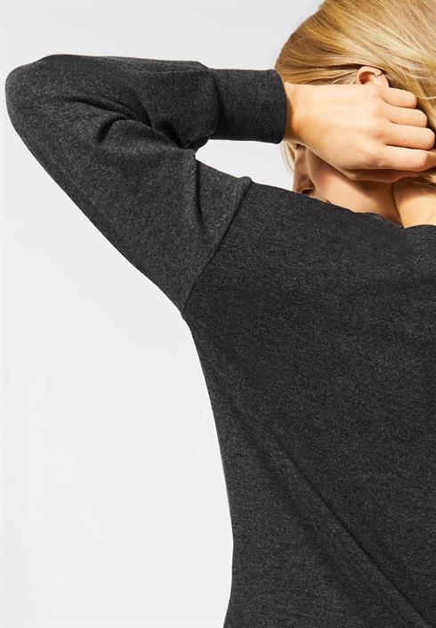 softes-shirt-mit-knoten-coaly-anthracite-melange