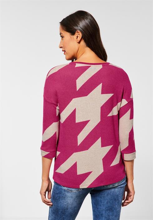 softes-shirt-mit-muster-lavish-pink-melange