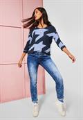 Softes Shirt mit Muster mighty blue melange