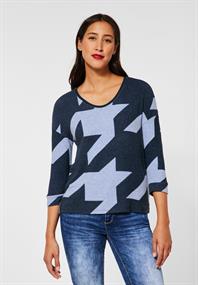 Softes Shirt mit Muster mighty blue melange