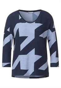 Softes Shirt mit Muster mighty blue melange