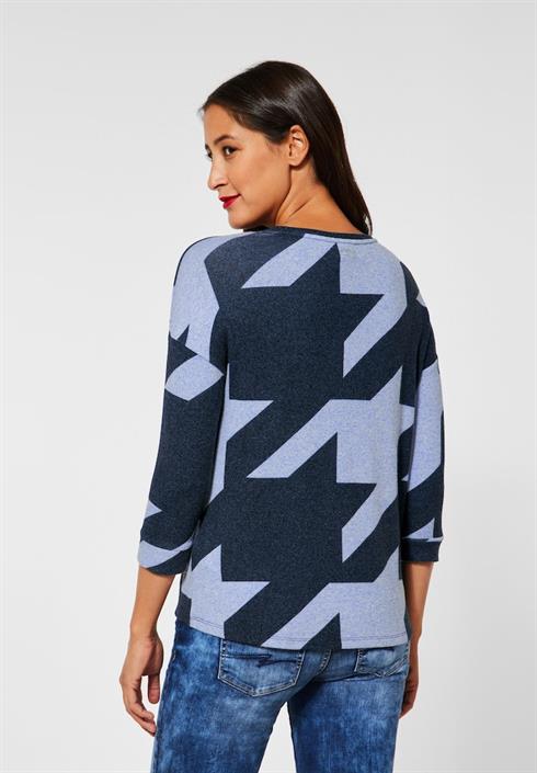 softes-shirt-mit-muster-mighty-blue-melange
