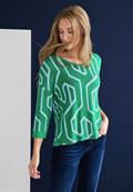 Softes Shirt mit Print dark brisk green melange