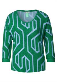 Softes Shirt mit Print dark brisk green melange