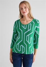 Softes Shirt mit Print dark brisk green melange