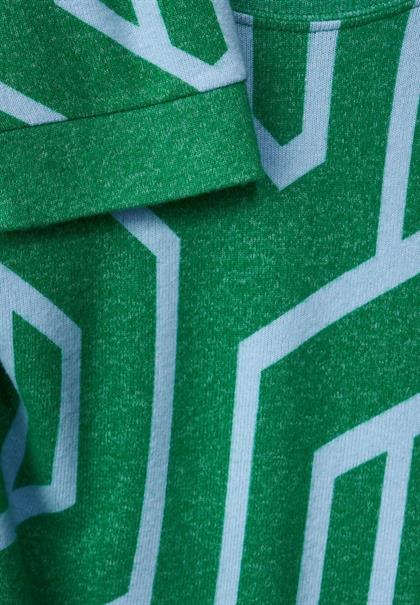 Softes Shirt mit Print dark brisk green melange