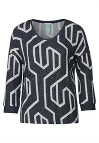 Softes Shirt mit Print deep blue melange