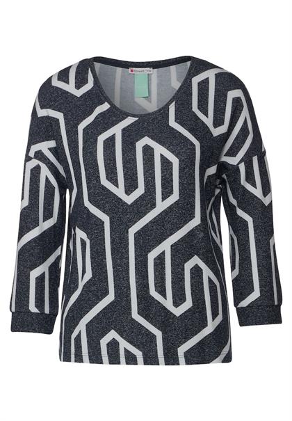 Softes Shirt mit Print deep blue melange