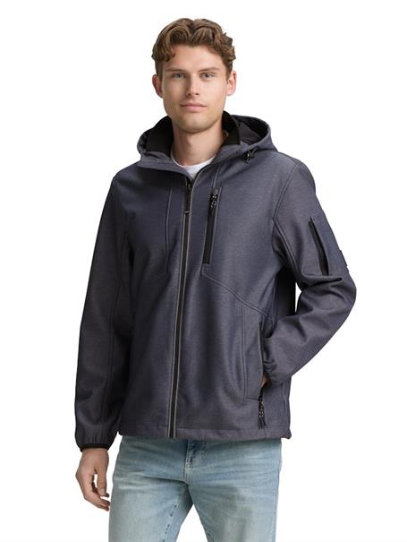 Softshell Jacke mit Kapuze blue softshell melange