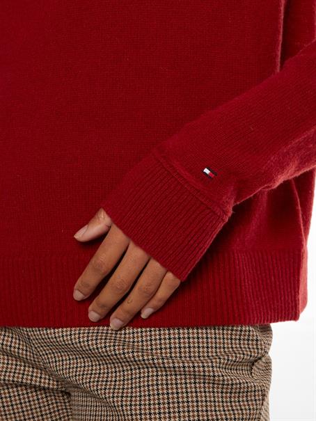 SOFTWOOL MOCK-NK SWEATER rouge