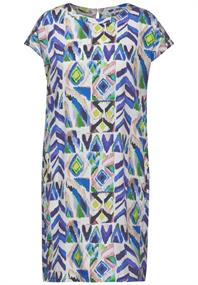 Sommer Print Kleid vanilla white