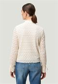 Spitzenbluse mit Knopfleiste eggnog