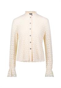 Spitzenbluse mit Knopfleiste eggnog