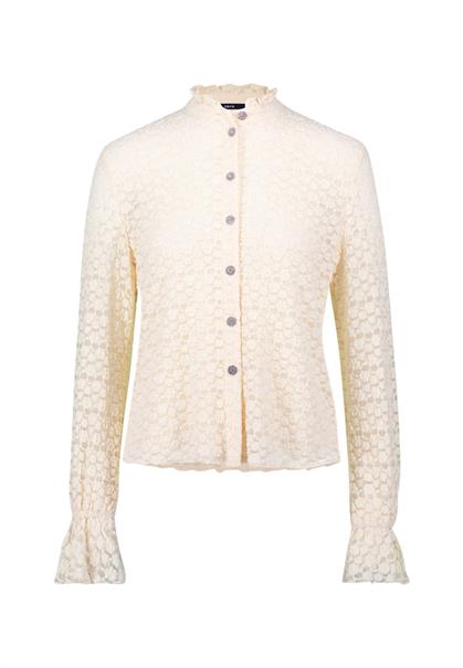 Spitzenbluse mit Knopfleiste eggnog