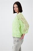 Spitzenshirt mit U Boot Ausschnitt pastell green