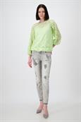 Spitzenshirt mit U Boot Ausschnitt pastell green