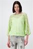 Spitzenshirt mit U Boot Ausschnitt pastell green