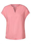 Split Neck Bluse in Unifarbe blush peach