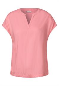 Split Neck Bluse in Unifarbe blush peach