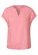 Split Neck Bluse in Unifarbe blush peach