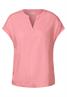 Split Neck Bluse in Unifarbe blush peach