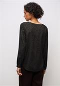 Split Neck Leo Bluse darkest brown