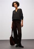 Split Neck Leo Bluse darkest brown