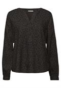 Split Neck Leo Bluse darkest brown