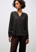 Split Neck Leo Bluse darkest brown