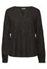 Split Neck Leo Bluse darkest brown