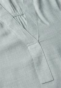Split Neck Melange Tunika nile blue mel.