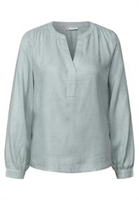 Split Neck Melange Tunika nile blue mel.