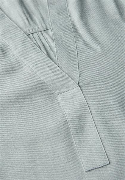 Split Neck Melange Tunika nile blue mel.