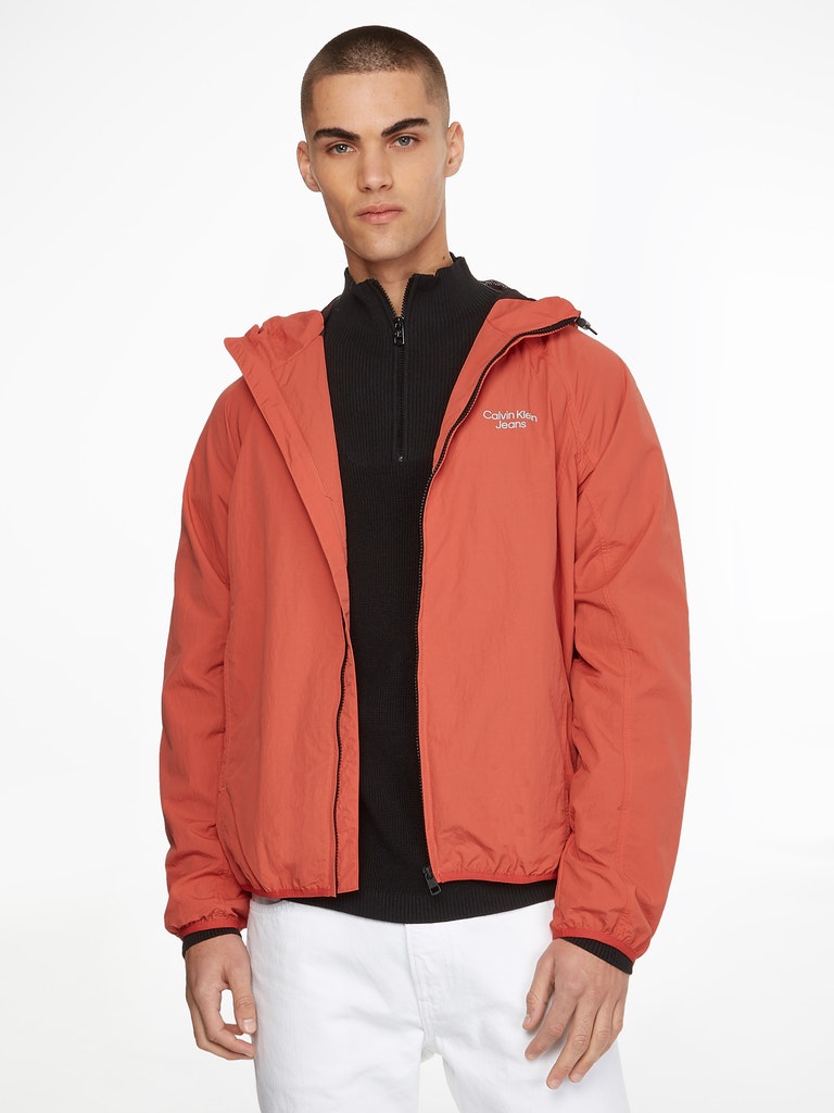 Red calvin klein windbreaker hot sale