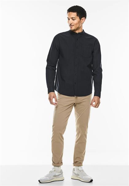 Stehkragen Hemd faded black