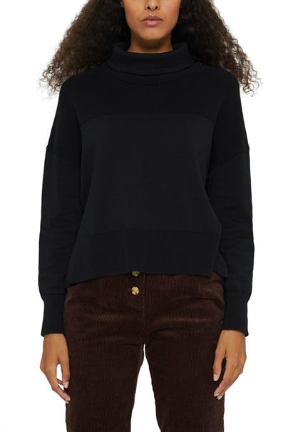 Stehkragen-Pullover aus Organic Cotton black