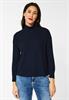 Stehkragenshirt mit Struktur deep blue