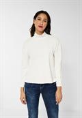 Stehkragenshirt mit Struktur off white