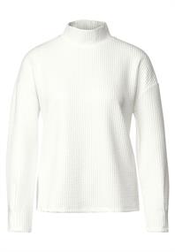 Stehkragenshirt mit Struktur off white