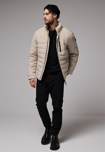 Steppjacke im Biker-Look pure beige