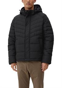 Steppjacke mit abnehmbarer Kapuze schwarz