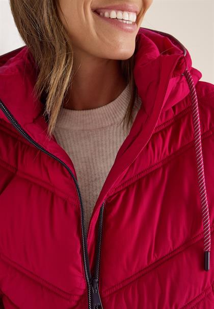 Steppjacke mit Kapuze beaujolais red