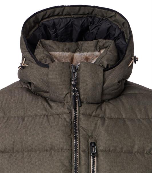 Steppjacke mit Kapuze grün