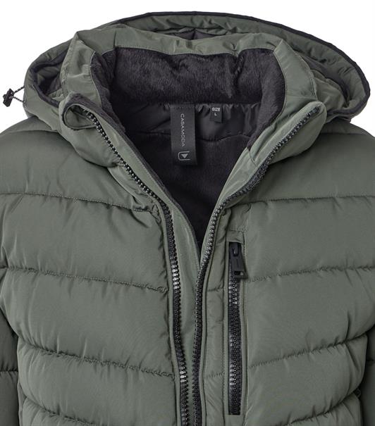 Steppjacke mit Kapuze grün