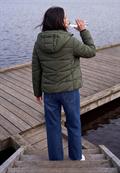 Steppjacke mit Kapuze und Zipper olive night