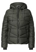 Steppjacke mit Kapuze und Zipper olive night
