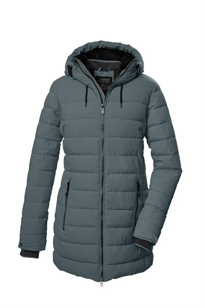 Steppparka mit Kapuze 00824 blaugrau