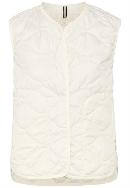 Steppweste aus recyceltem Polyester bone white