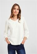 Stickerei Bluse mit 3/4 Arm vanilla white